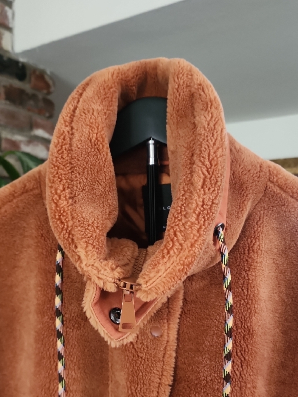 Anthropologie Elodie Sherpa Jacket Medium Tan Teddy Faux Shearling Cozy Cropped - Picture 4 of 12